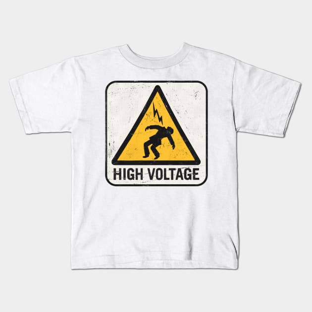 HIGH VOLTAGE Sticker Kids T-Shirt by vladbadalove